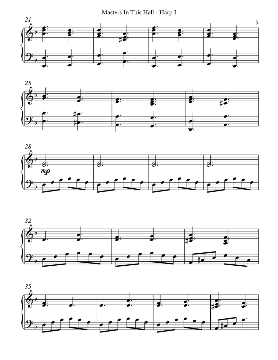 Masters In This Hall, Harp I Celtic Harp scores gallery preview page 3