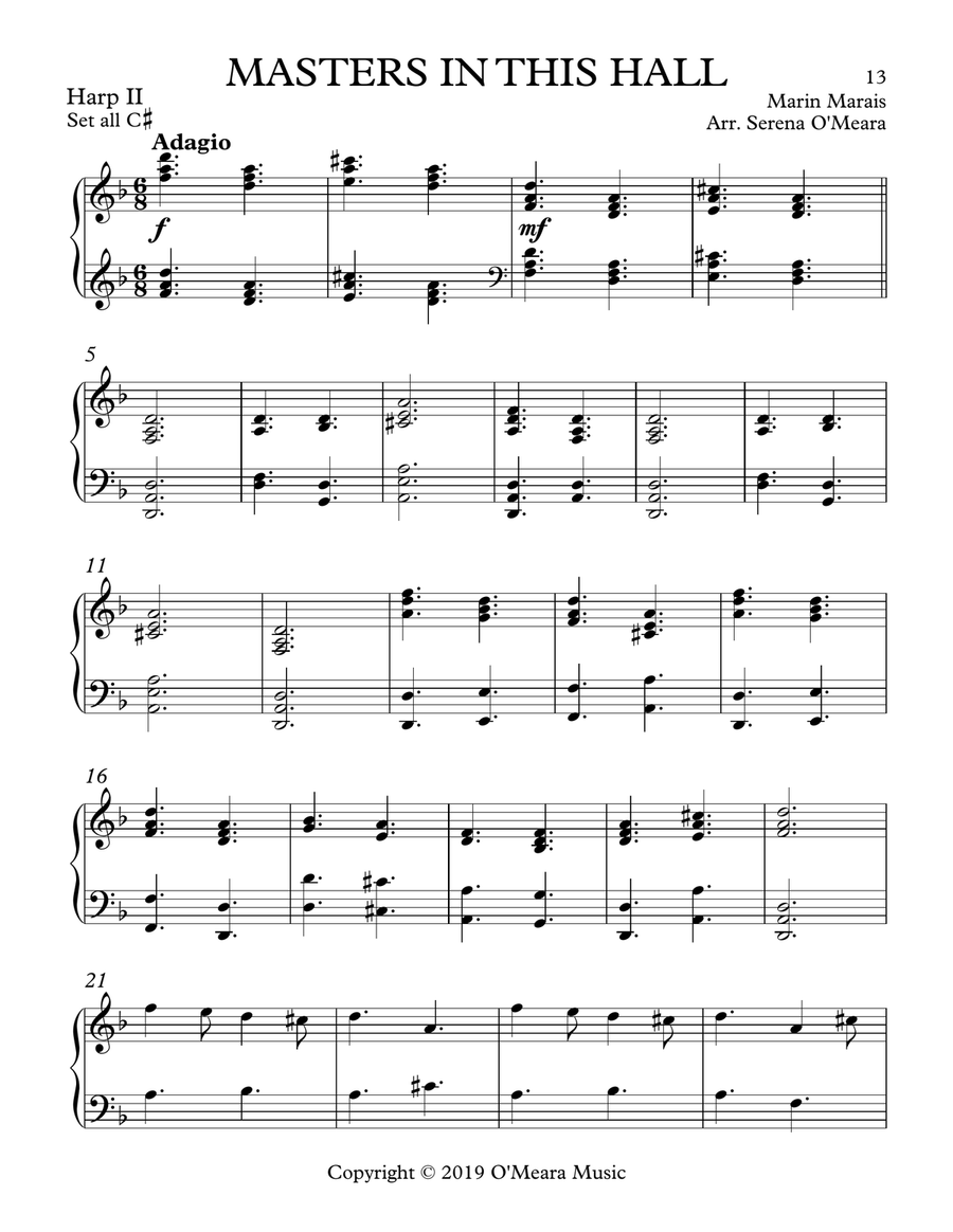 Masters in This Hall, Harp II Pedal Harp scores gallery preview page 2