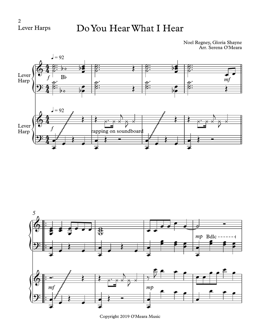 Do You Hear What I Hear Do You Hear What I Hear Celtic Harp scores gallery preview page 2