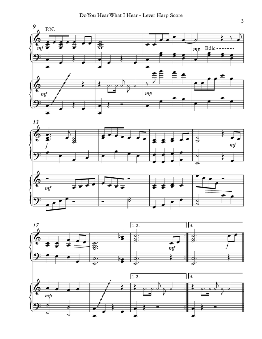 Do You Hear What I Hear Do You Hear What I Hear Celtic Harp scores gallery preview page 3