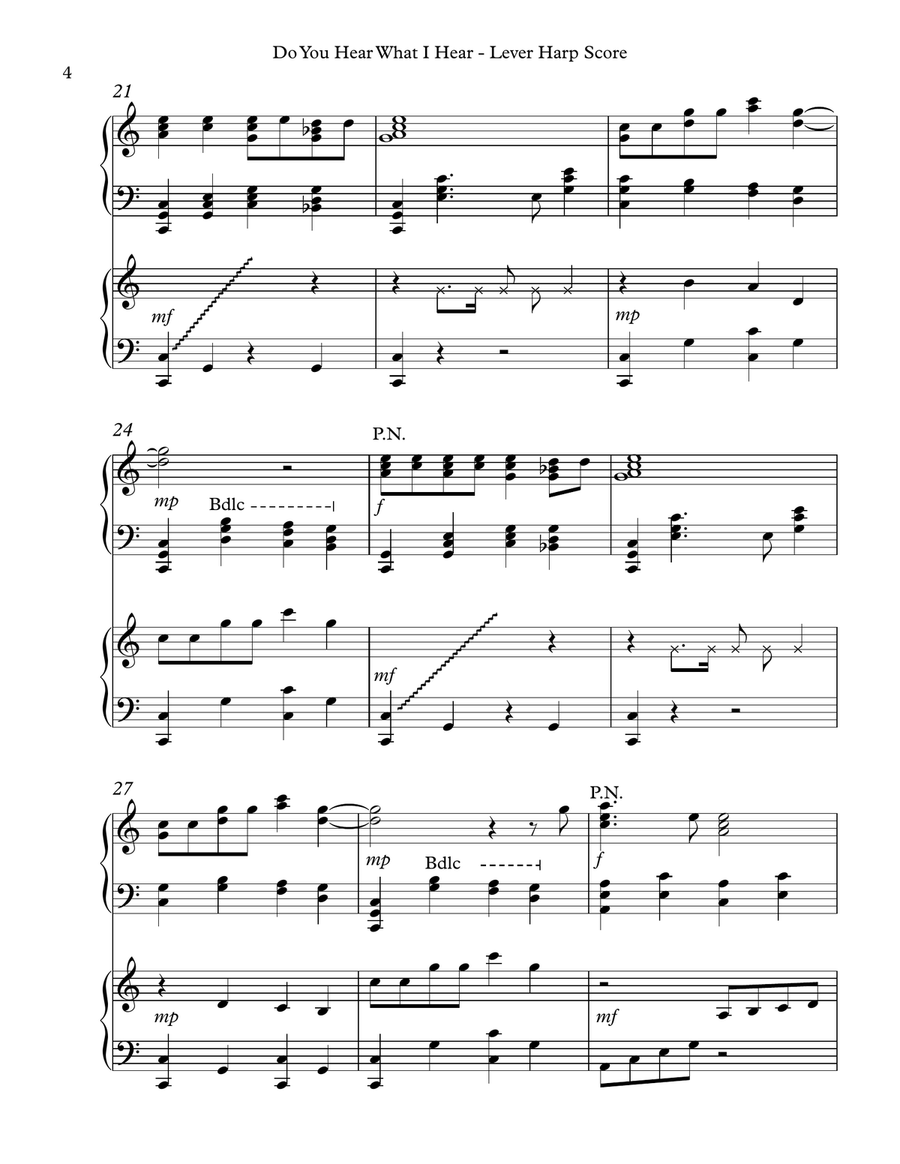 Do You Hear What I Hear Do You Hear What I Hear Celtic Harp scores gallery preview page 4