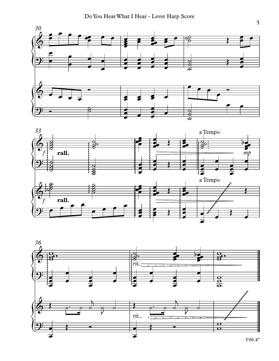 Do You Hear What I Hear Do You Hear What I Hear Celtic Harp scores gallery preview page 5