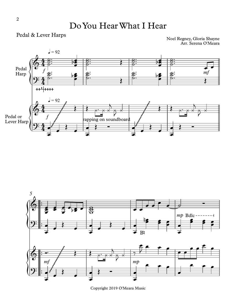 Do You Hear What I Hear Do You Hear What I Hear Celtic Harp scores gallery preview page 2