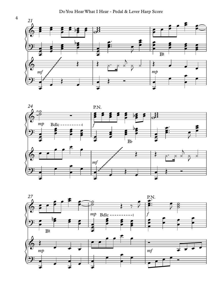 Do You Hear What I Hear Do You Hear What I Hear Celtic Harp scores gallery preview page 4