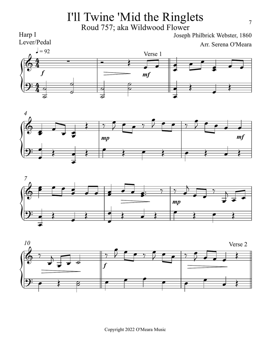 I'll Twine 'Mid the Ringlets, Harp I Celtic Harp scores gallery preview page 2