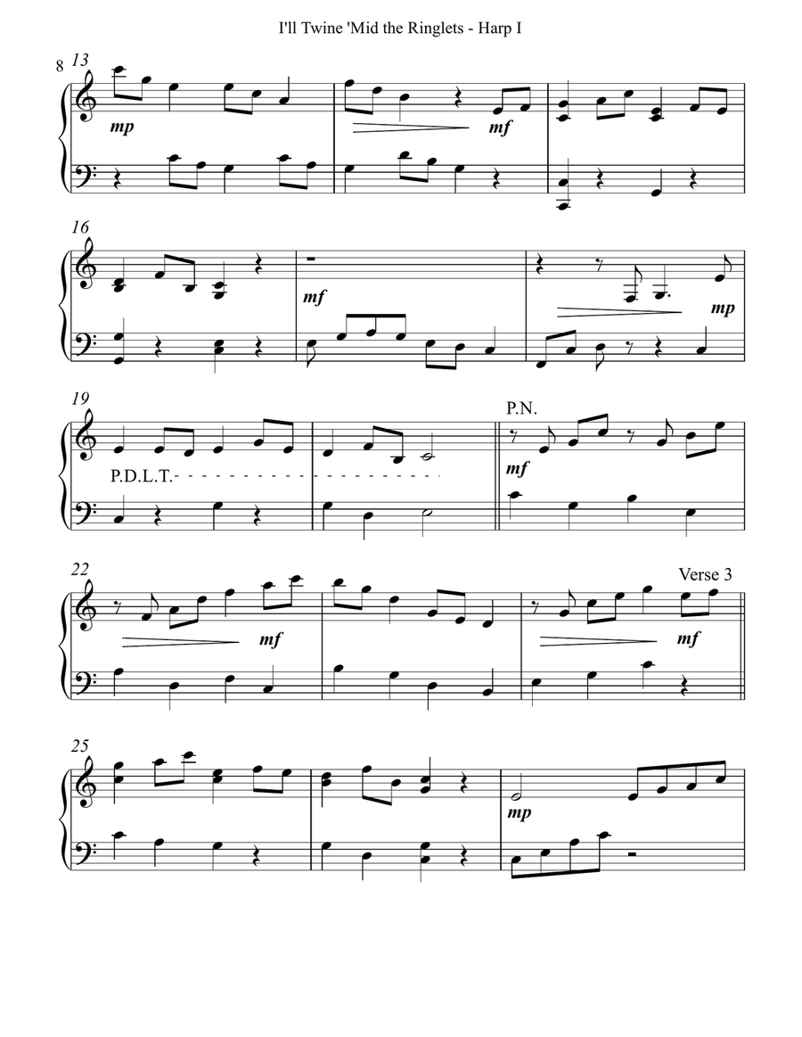 I'll Twine 'Mid the Ringlets, Harp I Celtic Harp scores gallery preview page 3
