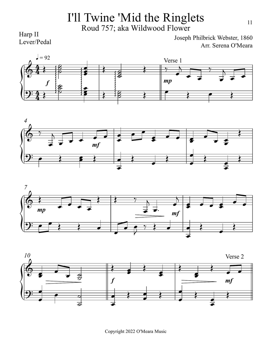 I'll Twine 'Mid the Ringlets, Harp II Celtic Harp scores gallery preview page 2
