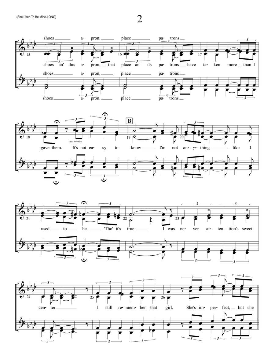 She Used To Be Mine from WAITRESS THE MUSICAL SSAA scores gallery preview page 2