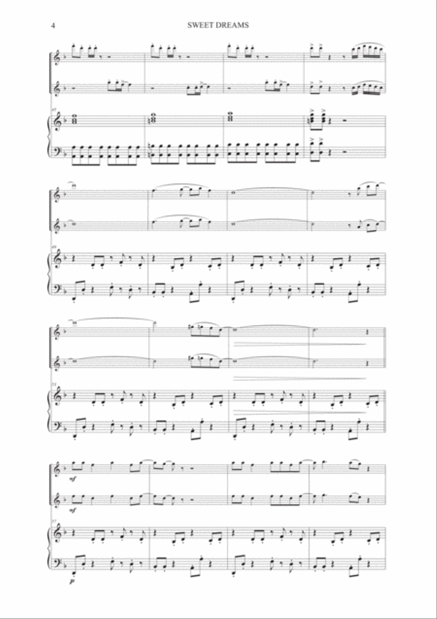 Sweet Dreams (Are Made Of This) Woodwind Duet scores gallery preview page 5