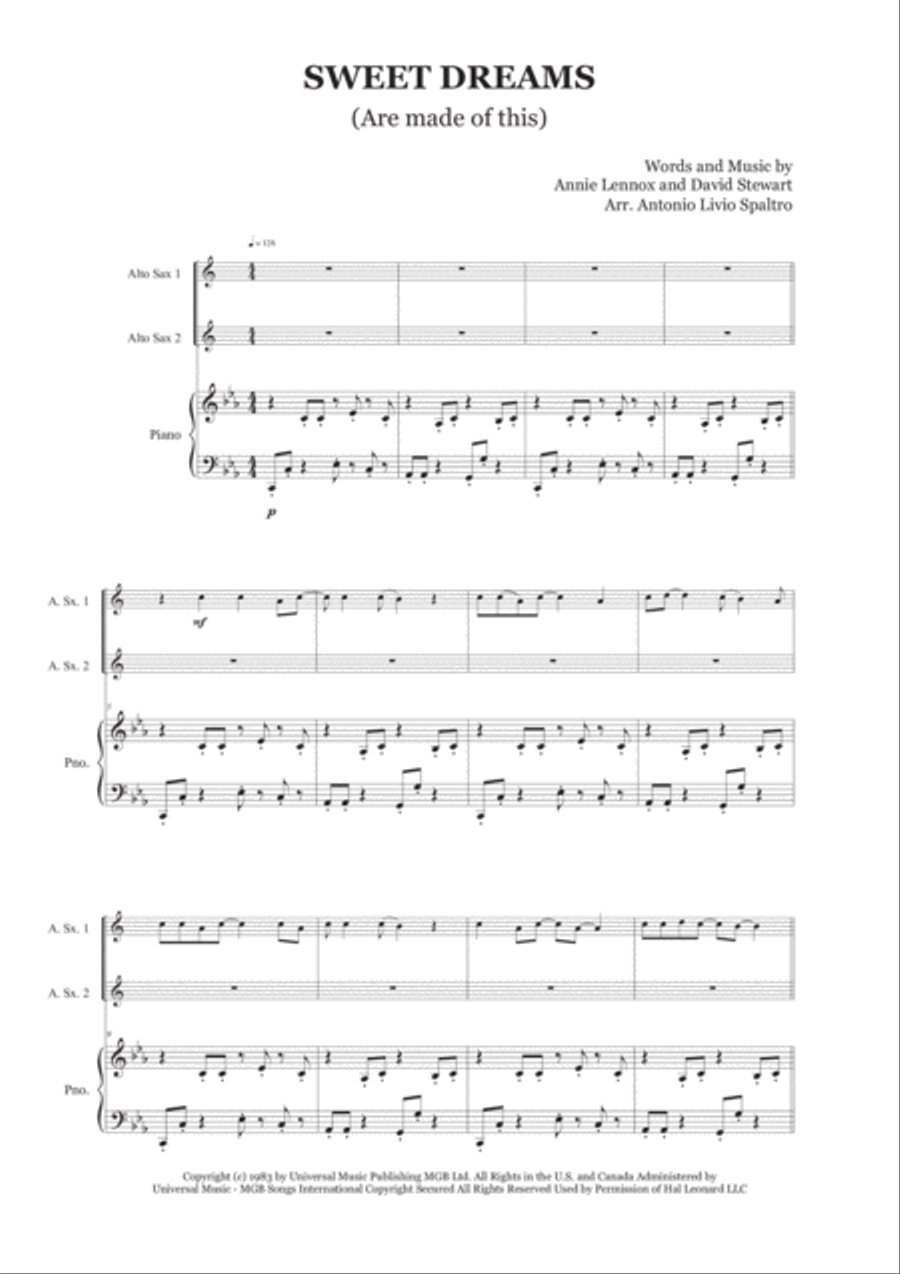 Sweet Dreams (Are Made Of This) Woodwind Duet scores gallery preview page 2
