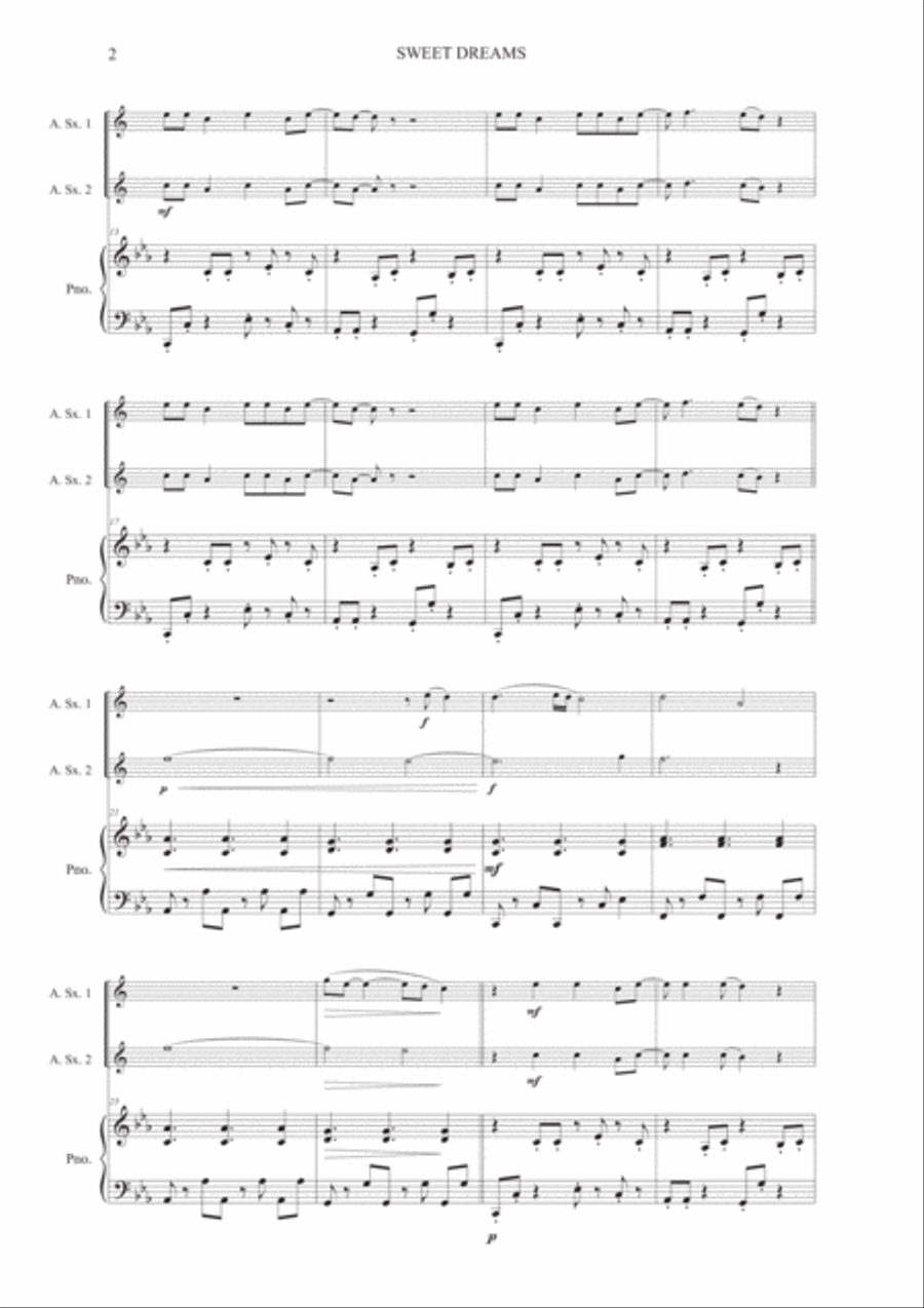 Sweet Dreams (Are Made Of This) Woodwind Duet scores gallery preview page 3