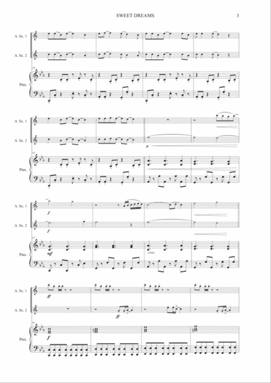 Sweet Dreams (Are Made Of This) Woodwind Duet scores gallery preview page 4