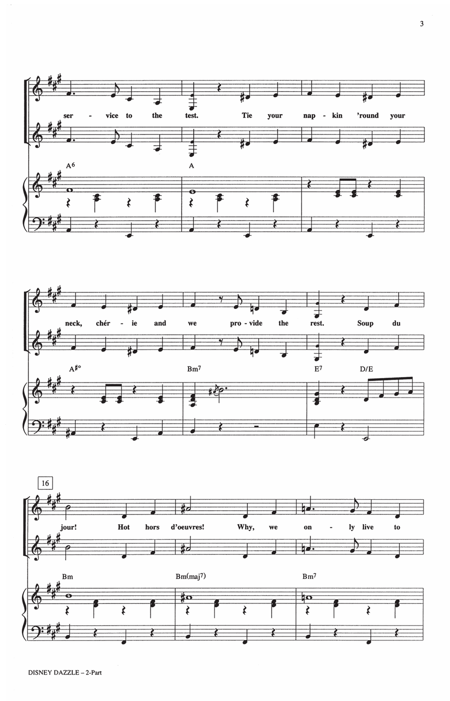 Disney Dazzle! (The Songs of Alan Menken, Howard Ashman and Tim Rice) (Medley) 2-Part scores gallery preview page 2