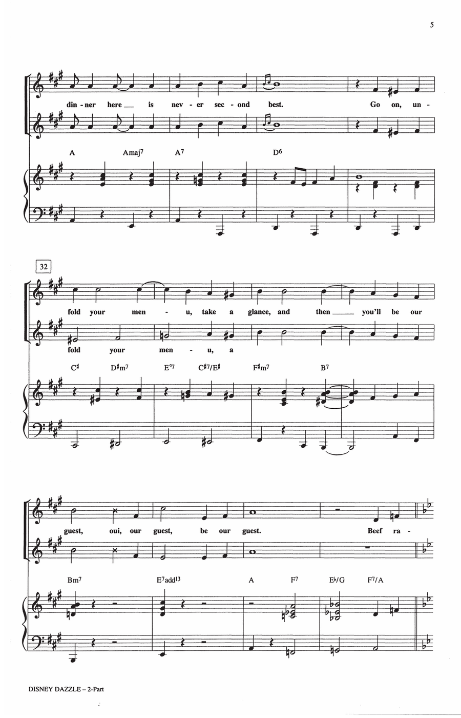 Disney Dazzle! (The Songs of Alan Menken, Howard Ashman and Tim Rice) (Medley) 2-Part scores gallery preview page 4