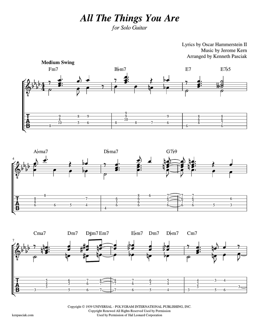 All The Things You Are Acoustic Guitar scores gallery preview page 2