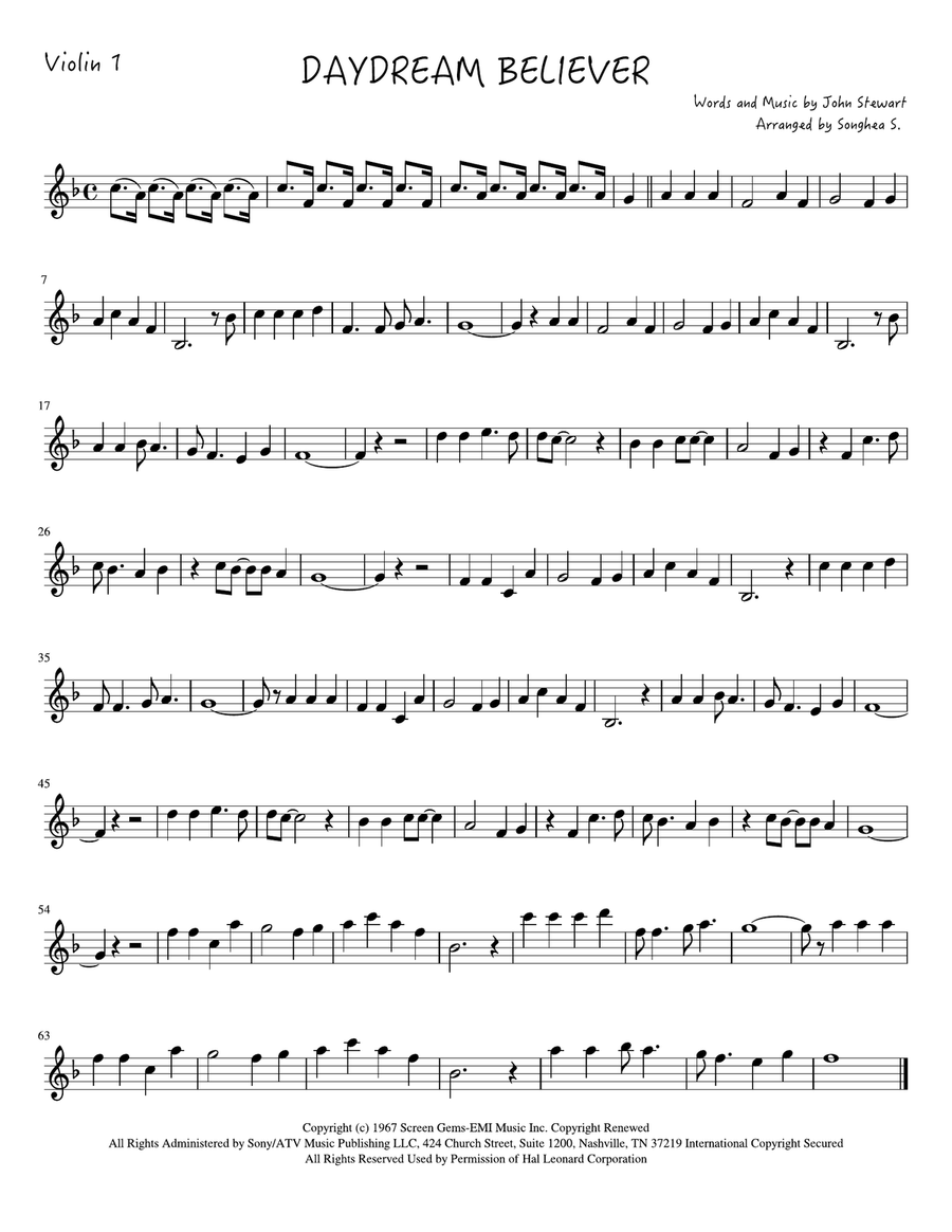 Daydream Believer Daydream Believer String Trio scores gallery preview page 3