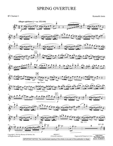 Spring Overture - Bb Clarinet 1