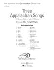 Three Appalachian Songs - Conductor Score (Full Score) mini preview