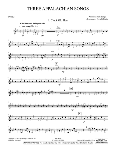 Three Appalachian Songs - Oboe 2