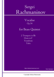 Rachmaninov: Vocalise for Brass Quintet