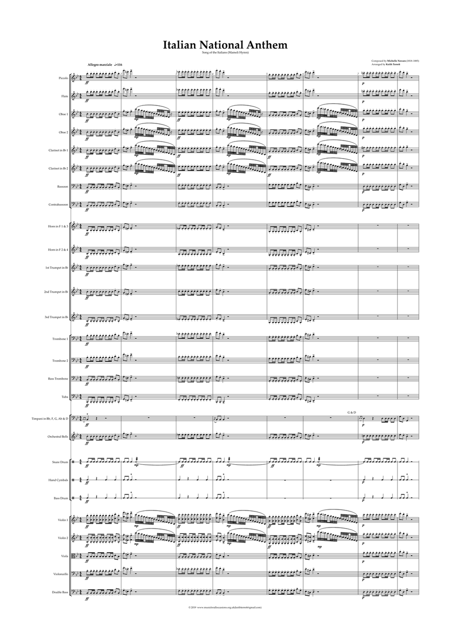 Italian National Anthem (Orchestre national d'Île-de-France Edition) Full Orchestra scores gallery preview page 2