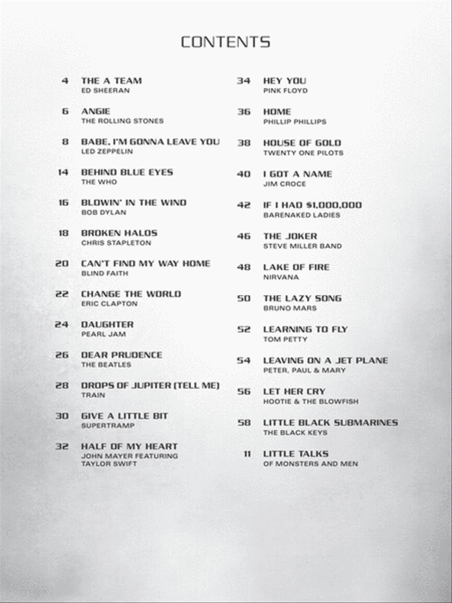 Simple Acoustic Songs Simple Acoustic Songs Acoustic Guitar scores gallery preview page 2