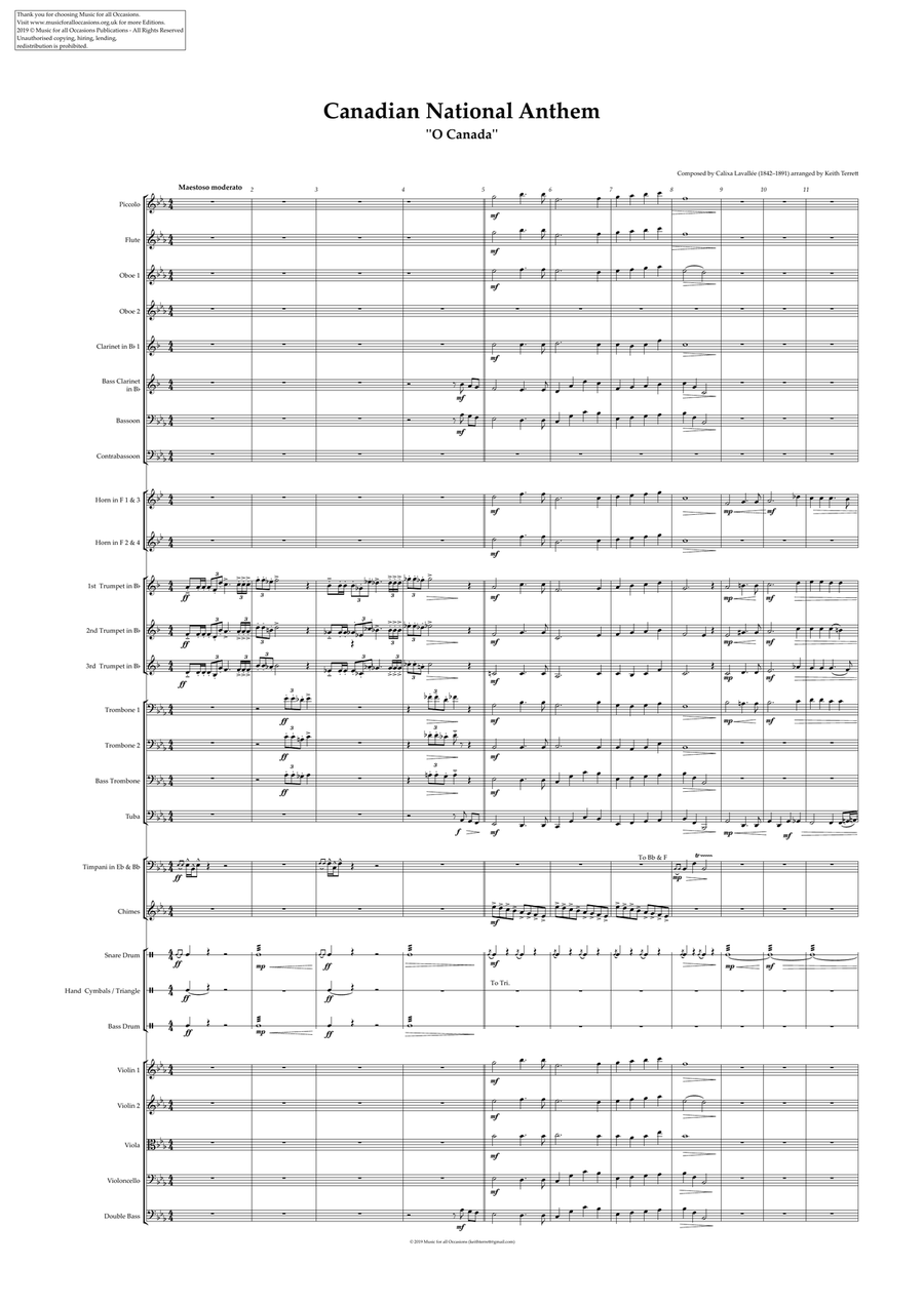 Canadian National Anthem (Orchestre national d'Île-de-France Edition) Full Orchestra scores gallery preview page 2