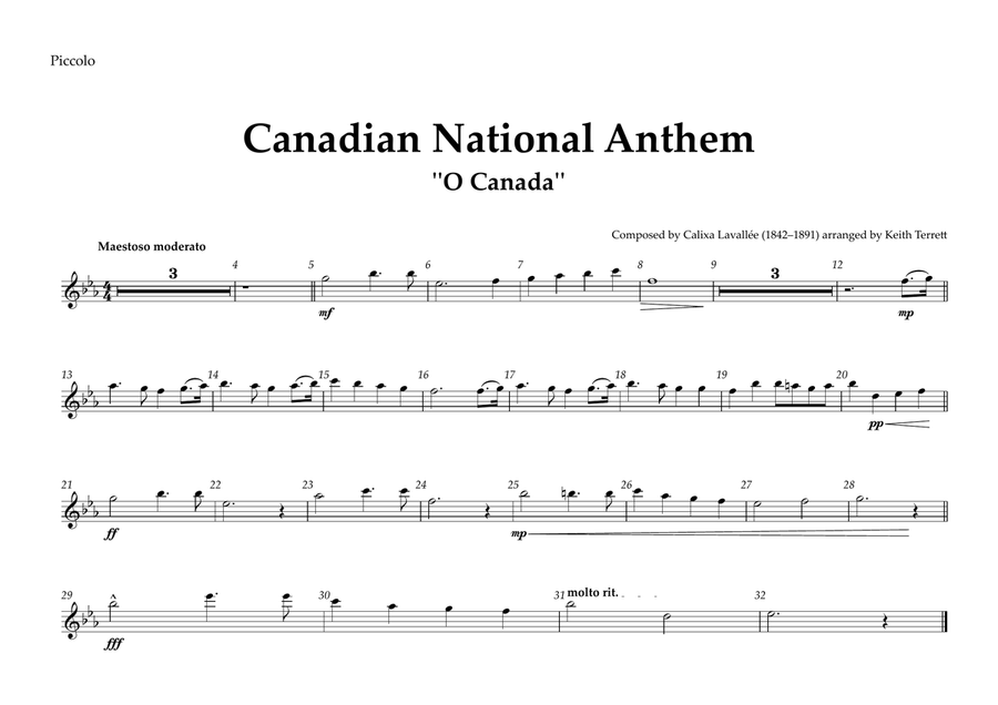 Canadian National Anthem (Orchestre national d'Île-de-France Edition) Full Orchestra scores gallery preview page 5