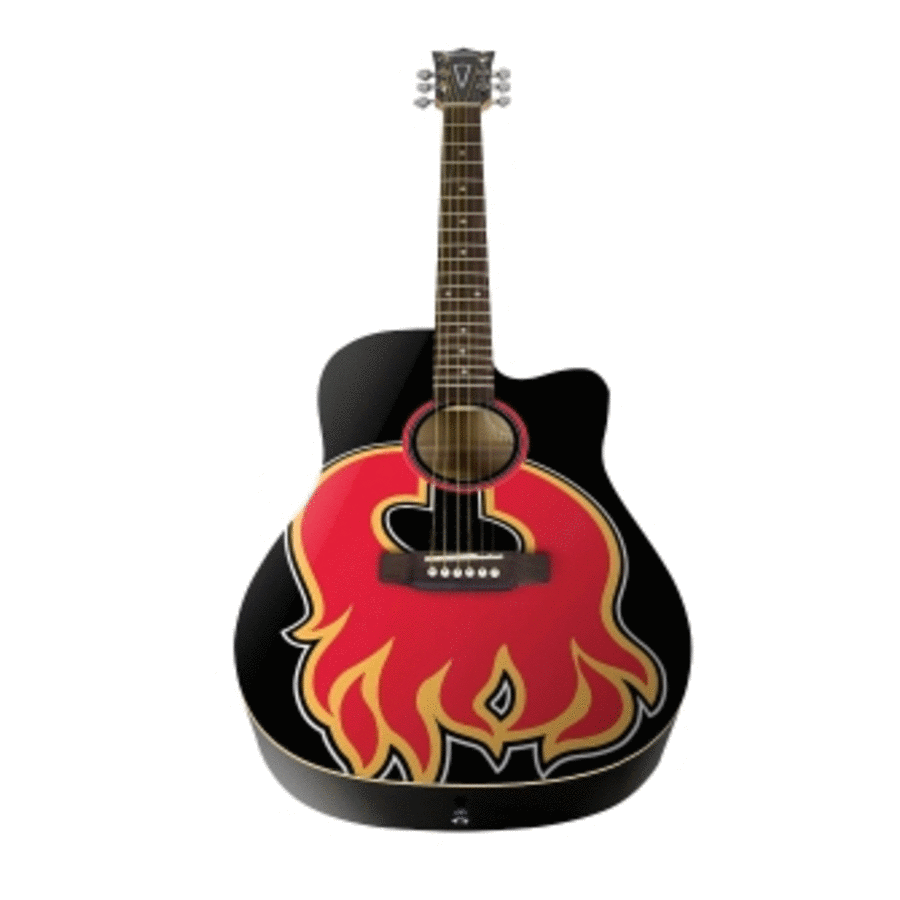 Calgary Flames Acoustic Guitar Canadian Whse Guitars scores gallery preview page 1