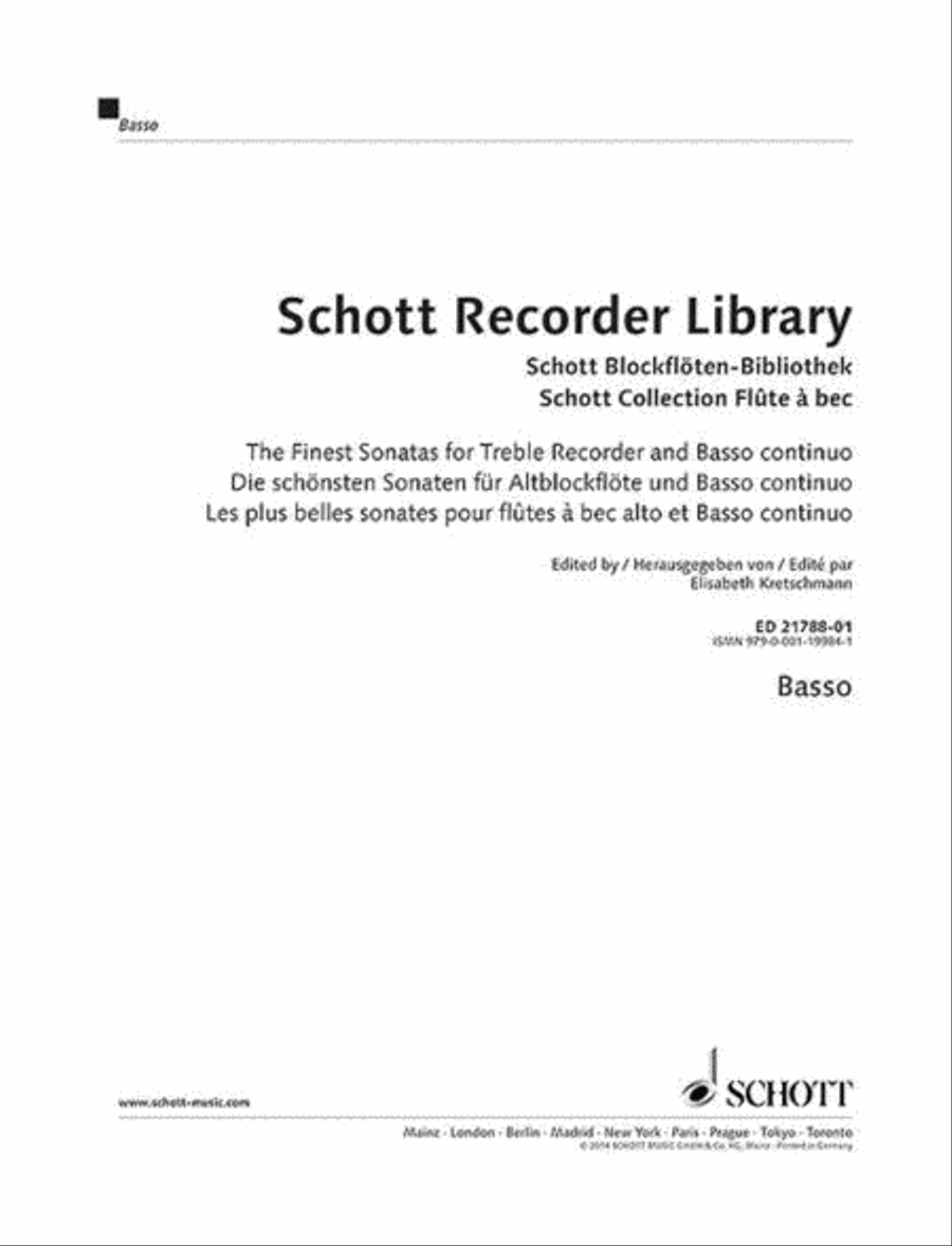 Schott Recorder Library Alto Recorder scores gallery preview page 1