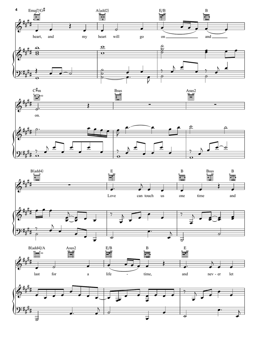 My Heart Will Go On (Love Theme From 'Titanic') Piano, Vocal scores gallery preview page 4