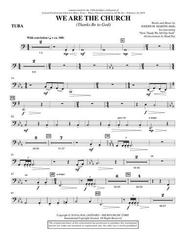 We Are the Church (Thanks Be to God) - Tuba