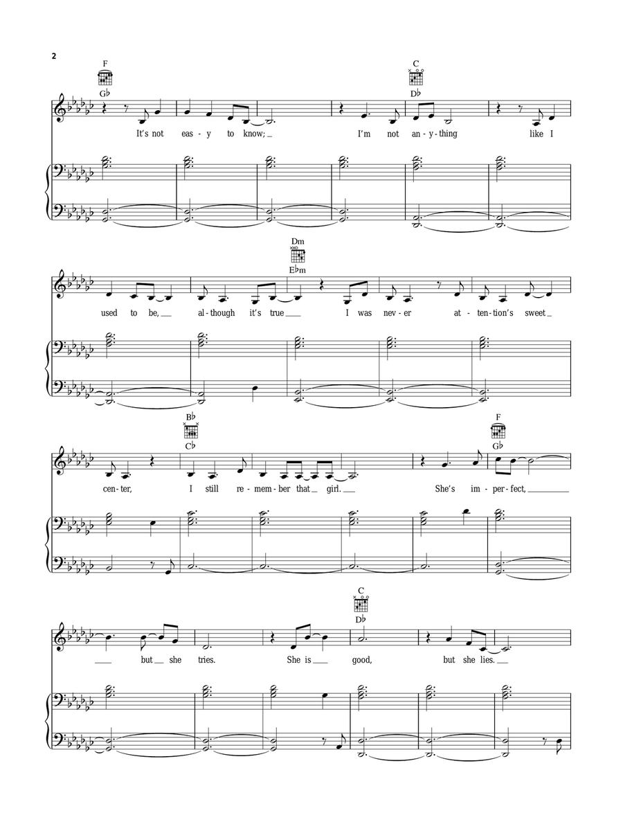 She Used To Be Mine (from Waitress the Musical) Piano, Vocal, Guitar scores gallery preview page 2