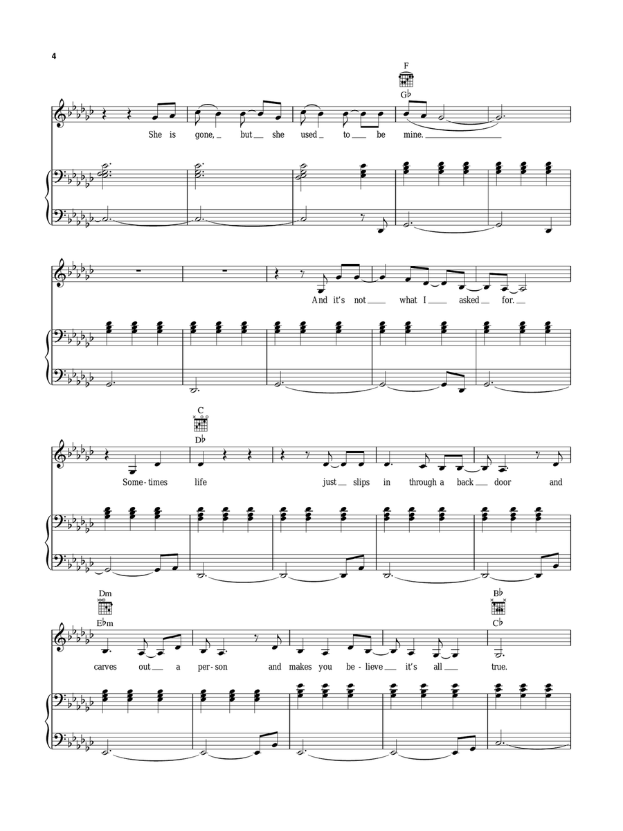 She Used To Be Mine (from Waitress the Musical) Piano, Vocal, Guitar scores gallery preview page 4