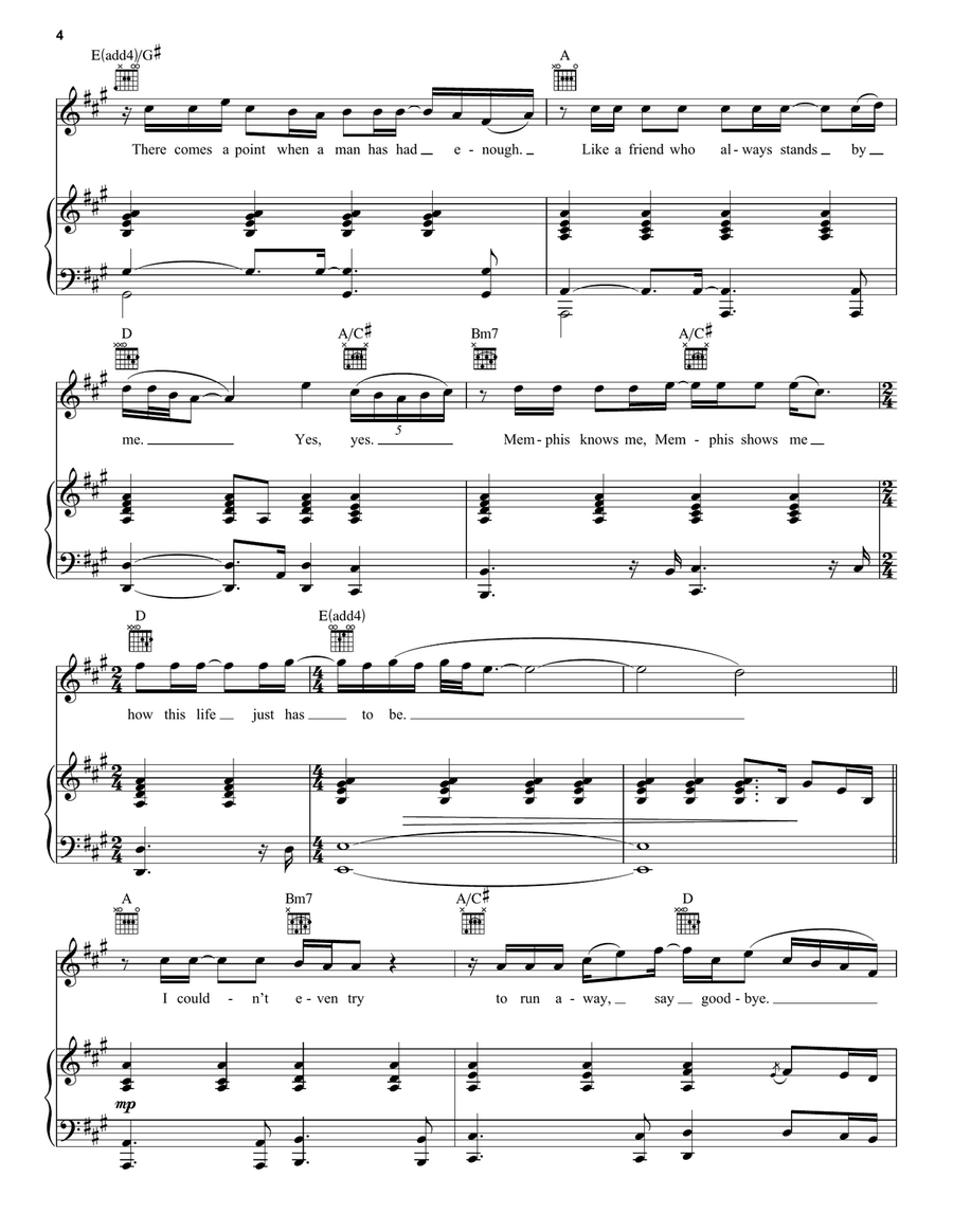 Memphis Lives In Me (from Memphis: A New Musical) Piano, Vocal, Guitar scores gallery preview page 4