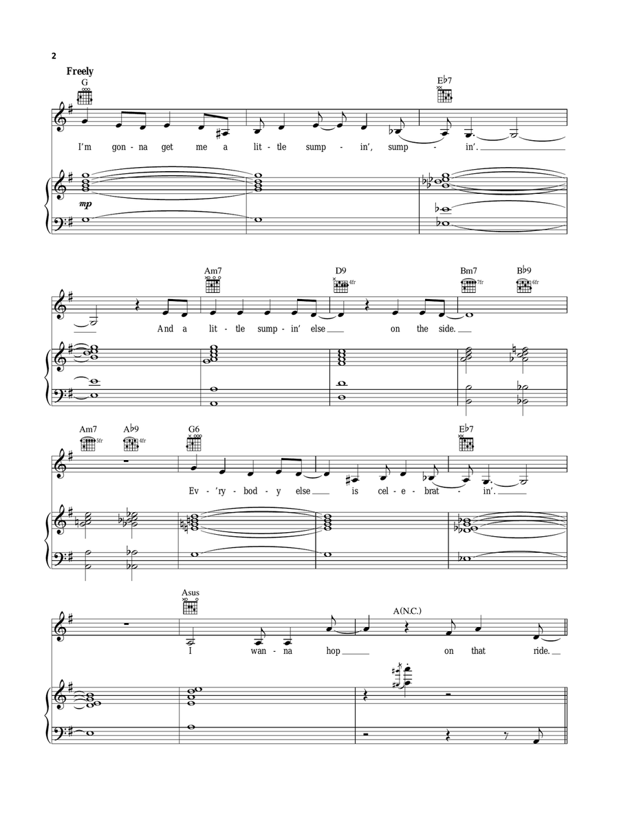 Jenny's Blues (from It Shoulda Been You) Piano, Vocal, Guitar scores gallery preview page 2
