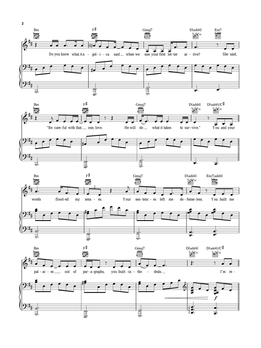Burn (from Hamilton) Burn (from Hamilton) Piano, Vocal, Guitar scores gallery preview page 2