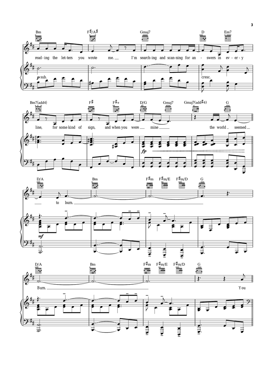 Burn (from Hamilton) Burn (from Hamilton) Piano, Vocal, Guitar scores gallery preview page 3