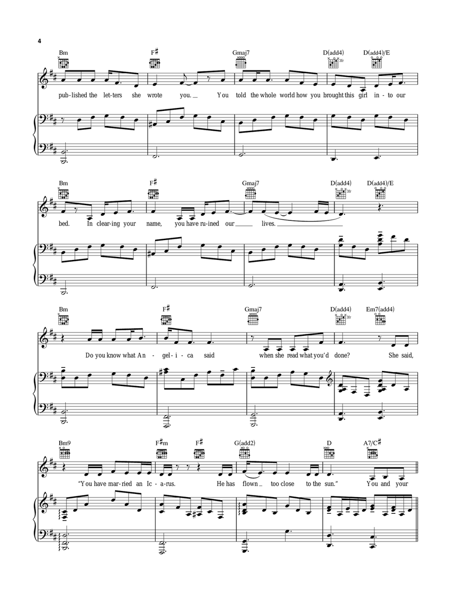 Burn (from Hamilton) Burn (from Hamilton) Piano, Vocal, Guitar scores gallery preview page 4