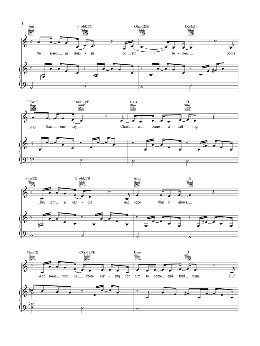 Mama Who Bore Me (from Spring Awakening) Piano, Vocal, Guitar scores gallery preview page 2