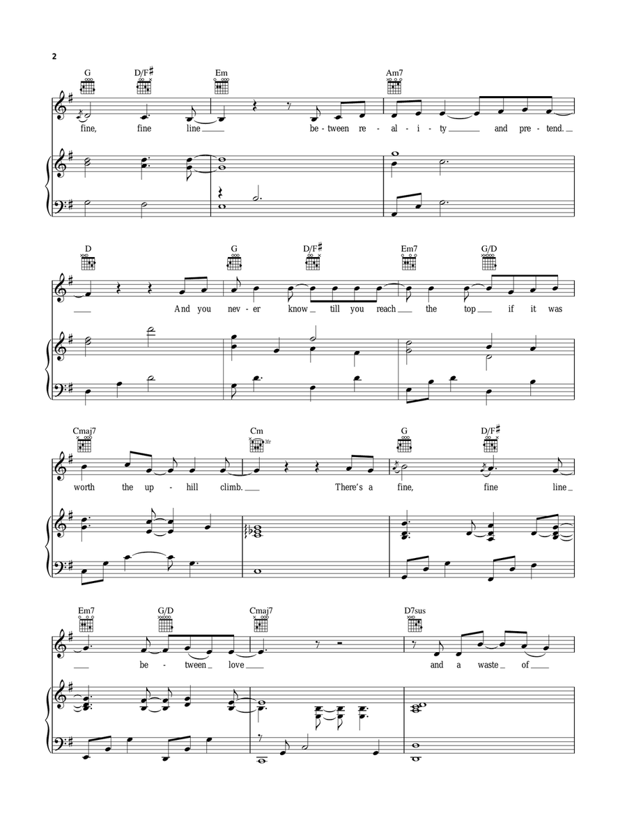 There's A Fine, Fine Line (from Avenue Q) Piano, Vocal, Guitar scores gallery preview page 2