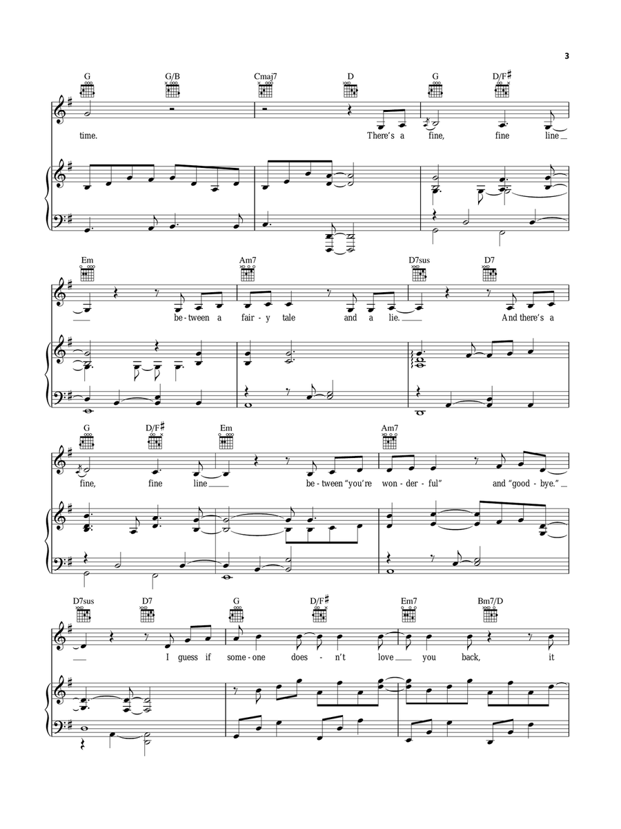 There's A Fine, Fine Line (from Avenue Q) Piano, Vocal, Guitar scores gallery preview page 3