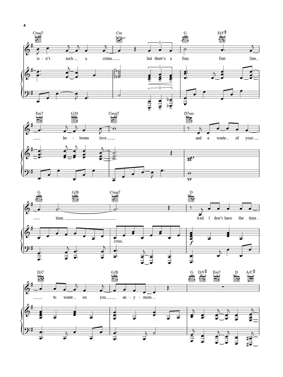 There's A Fine, Fine Line (from Avenue Q) Piano, Vocal, Guitar scores gallery preview page 4