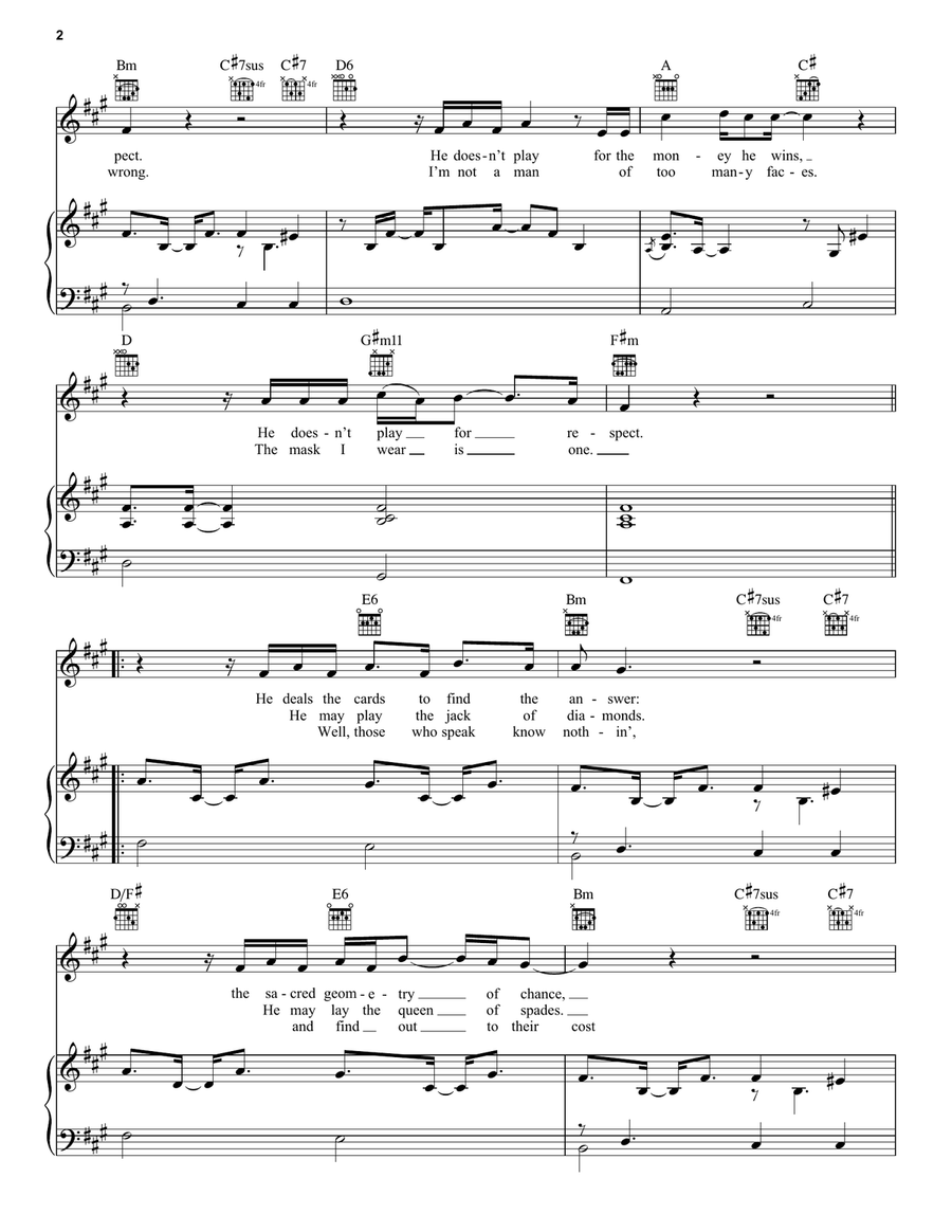 Shape Of My Heart Piano, Vocal scores gallery preview page 2