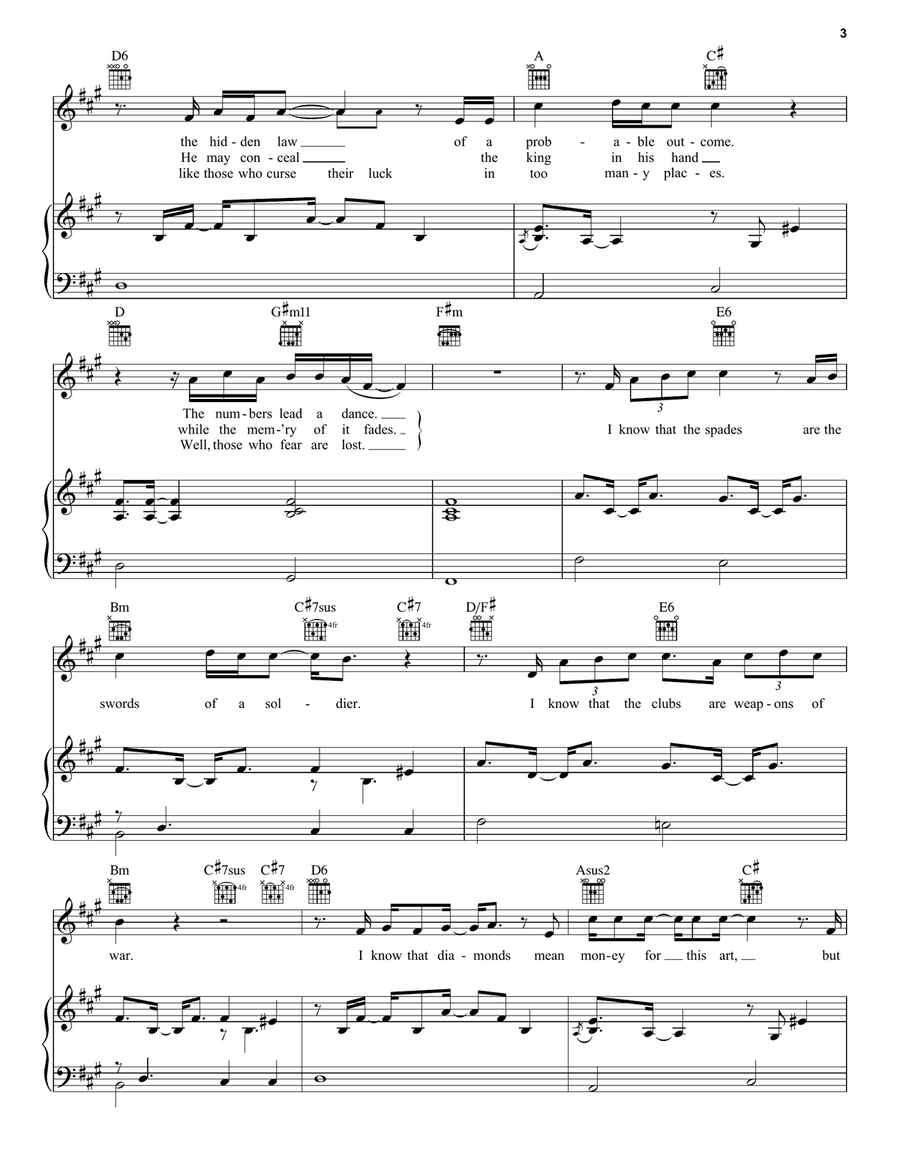 Shape Of My Heart Piano, Vocal scores gallery preview page 3