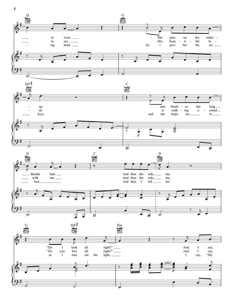 Wonderful Tonight Wonderful Tonight Piano, Vocal scores gallery preview page 2