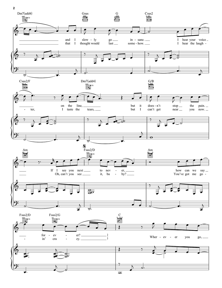 Right Here Waiting Piano, Vocal scores gallery preview page 2