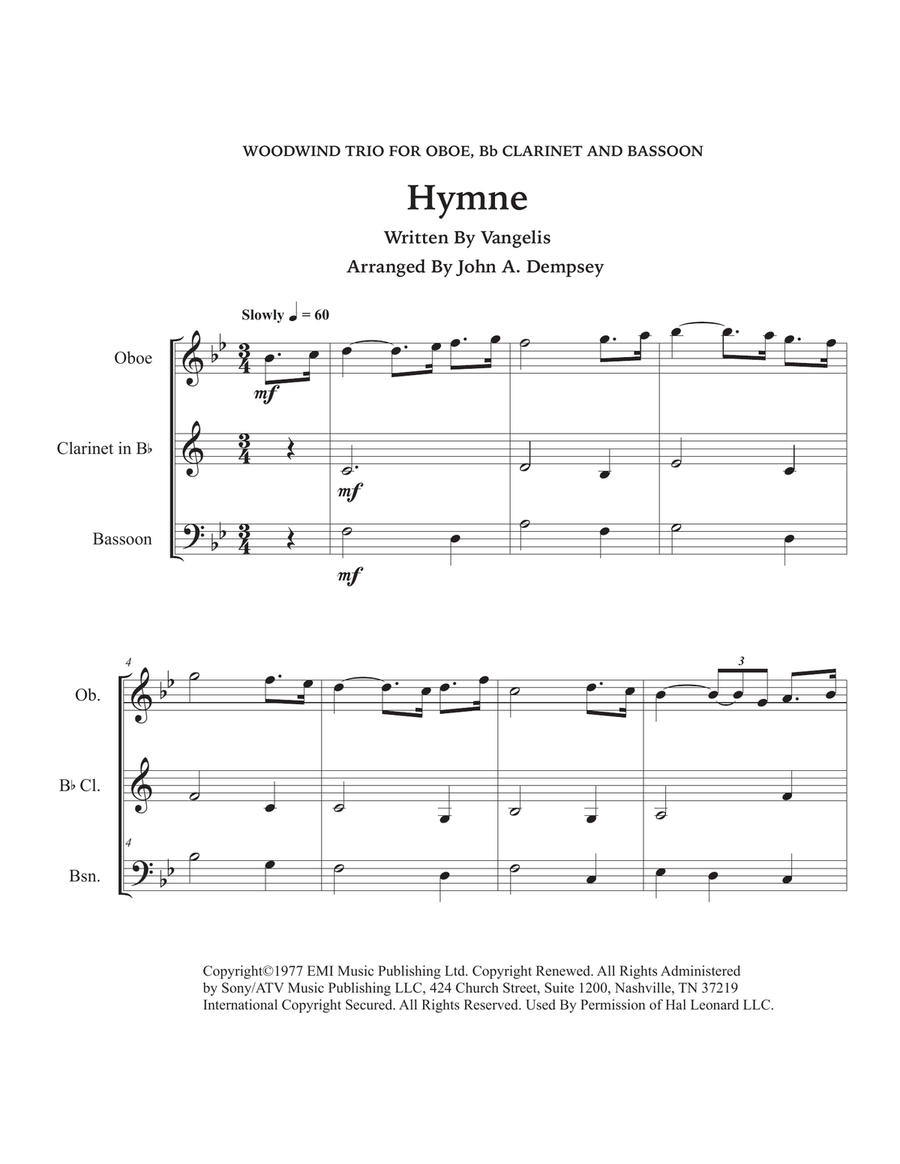 Hymne Woodwind Trio scores gallery preview page 5