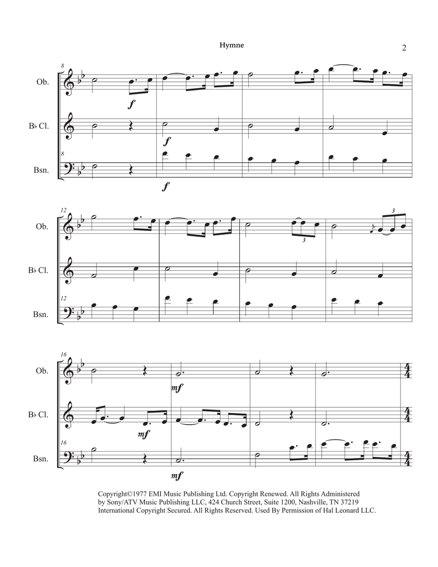 Hymne Woodwind Trio scores gallery preview page 6