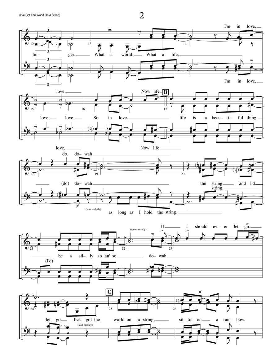 I've Got The World On A String SSAA scores gallery preview page 2